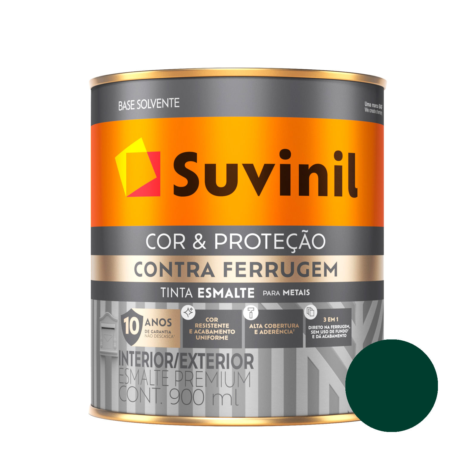 Esmalte Brilhante Verde Colonial Contra Ferrugem Suvinil